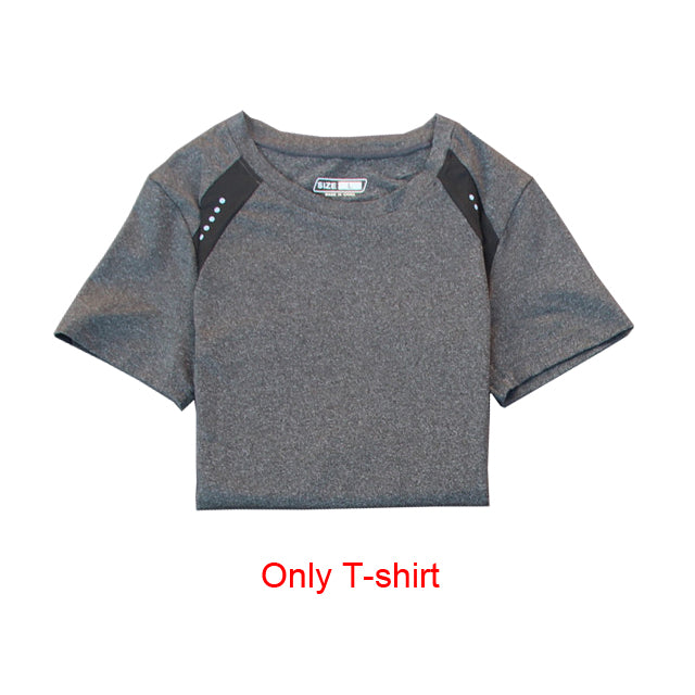 Conjunto de yoga sexy para mujer, ropa deportiva, camiseta de gimnasio + pantalones, ropa de entrenamiento transpirable, leggings de yoga de compresión, traje deportivo