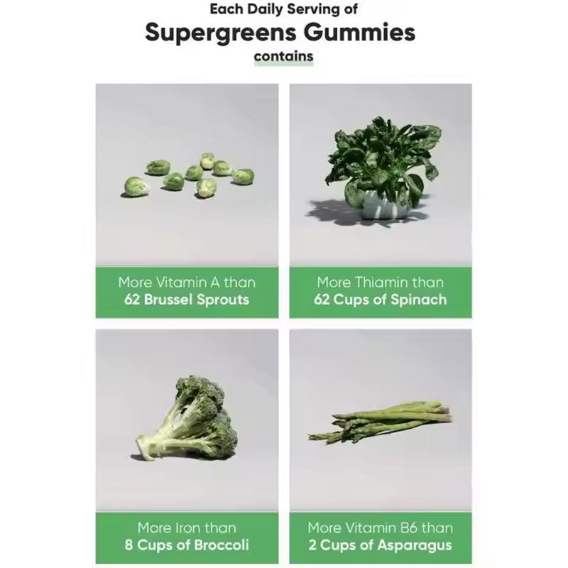 Gominolas vegetarianas de clorofila y vitaminas verdes