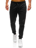 Men Joggers Elastic Waist Long Trousers Brand Fashion Casual Solid Color Fitness Workout Sweatpants Blue Red