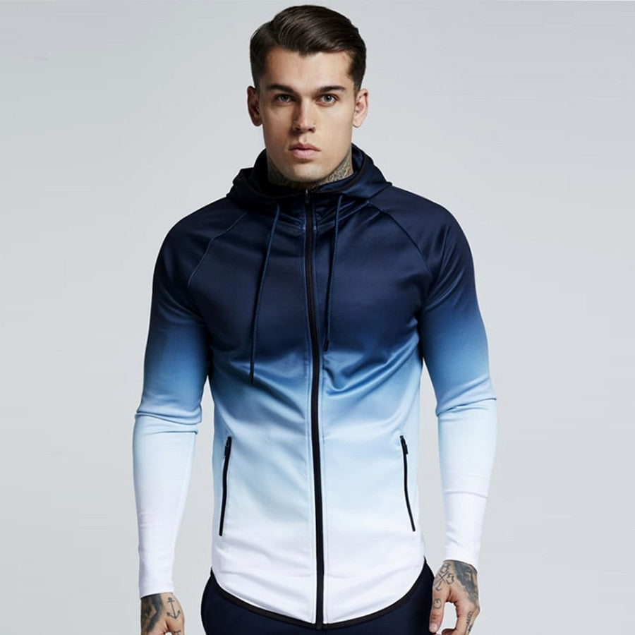 Chaqueta deportiva con capucha para hombre