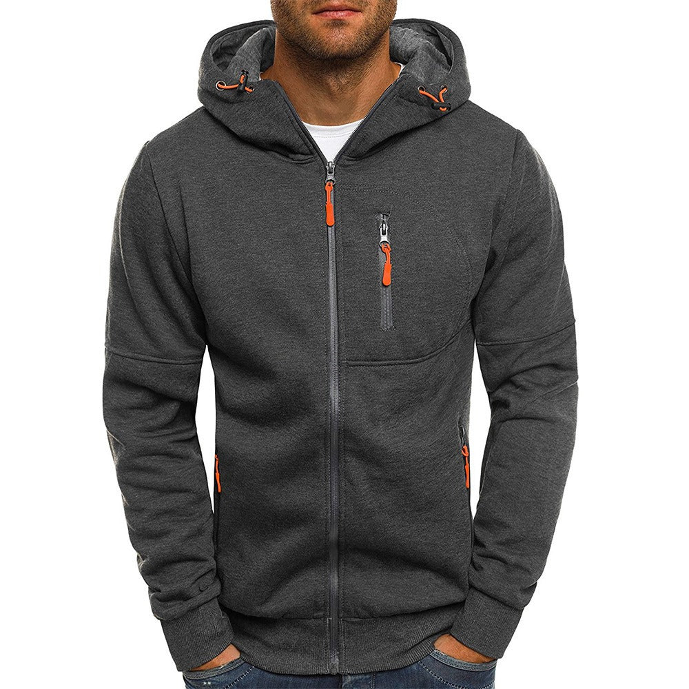 Nueva sudadera con capucha, cárdigan y chaqueta con capucha de jacquard para deportes, fitness y ocio de hombre