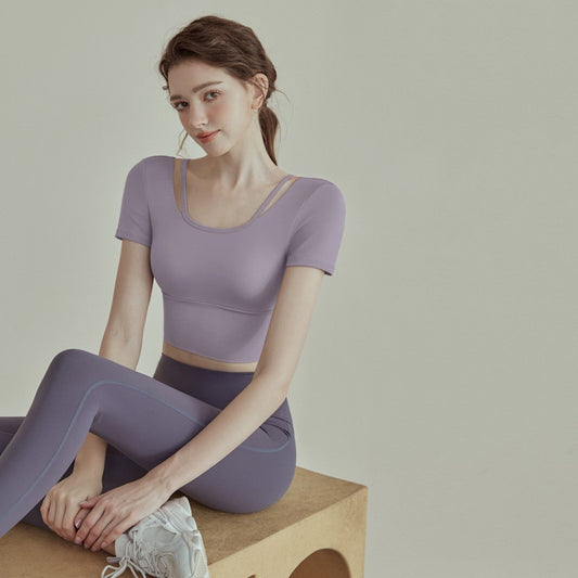 Conjunto deportivo de manga corta para mujer