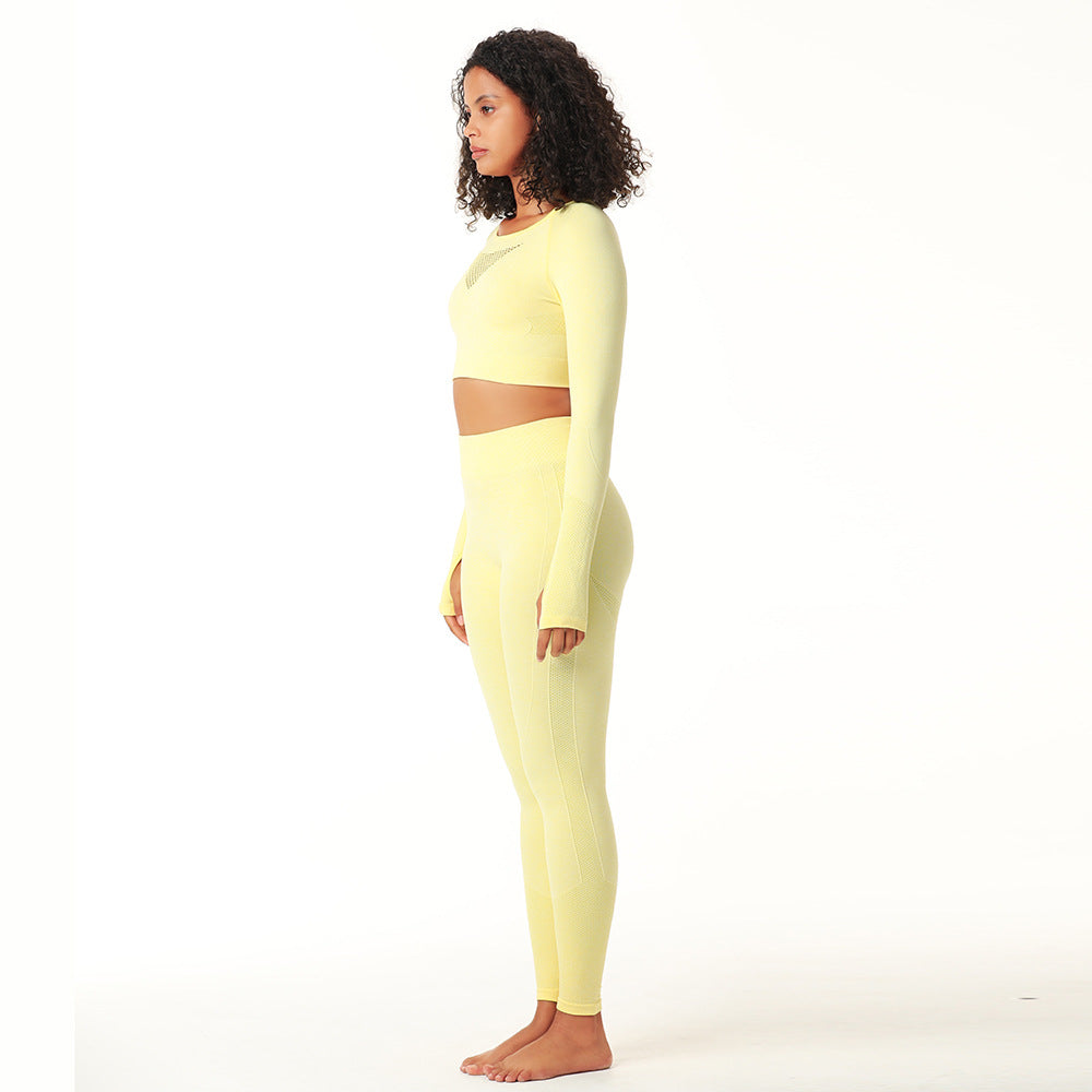 Conjunto deportivo de manga larga para mujer, para correr y practicar yoga