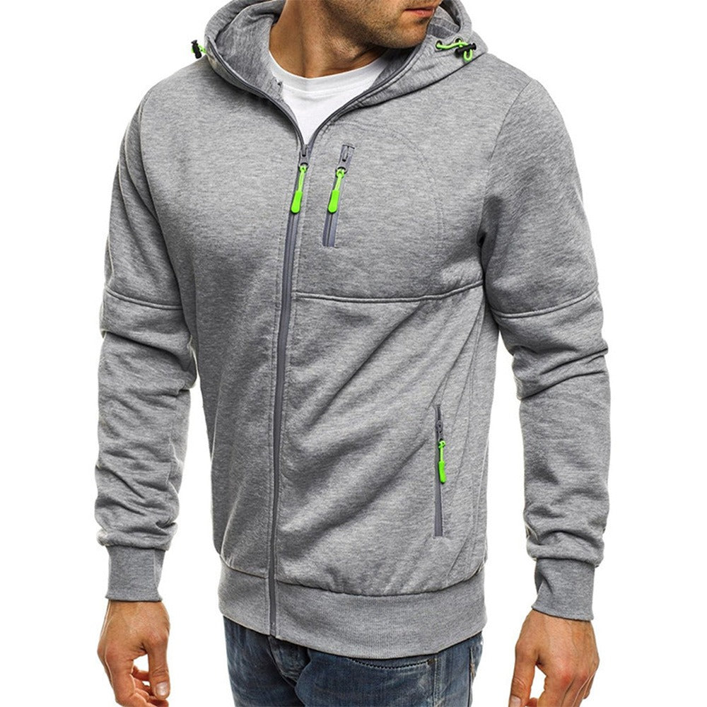 Nueva sudadera con capucha, cárdigan y chaqueta con capucha de jacquard para deportes, fitness y ocio de hombre