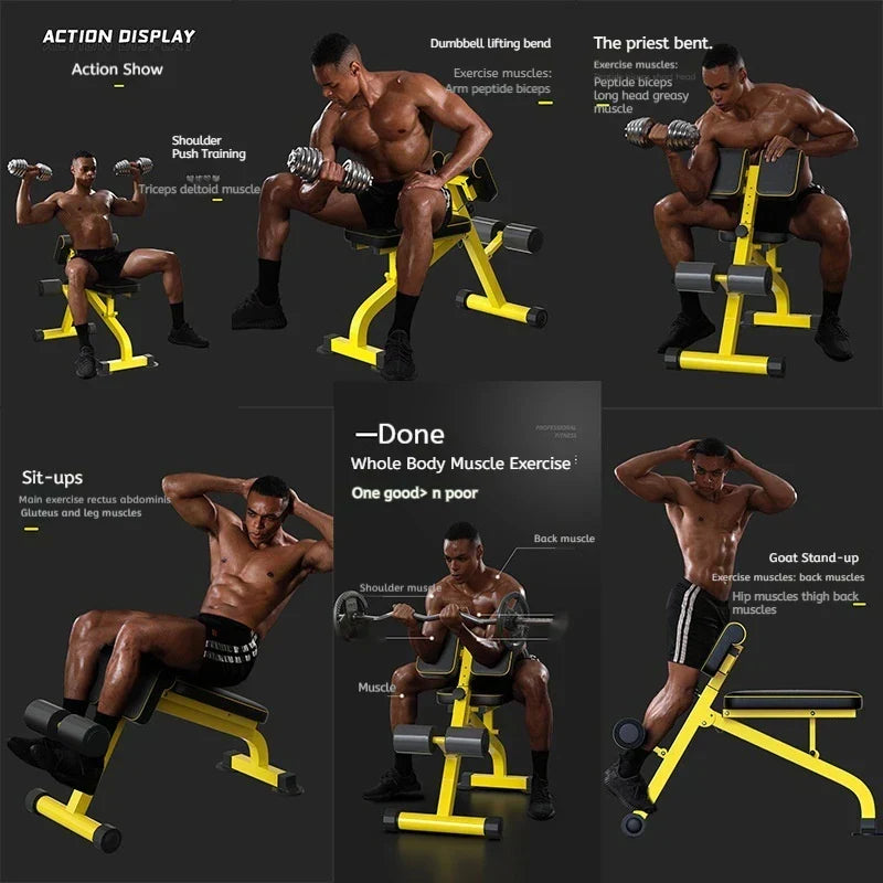Multifunctional Folding Abdominal Chair & Dumbbell Stool-3