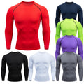Camiseta de compresión para hombre, manga larga, para running, fitness, entrenamiento, jogging, gimnasio, deportiva, de secado rápido, rashguard