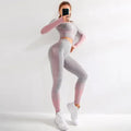 Conjunto de yoga para mujer con leggings y top de manga larga