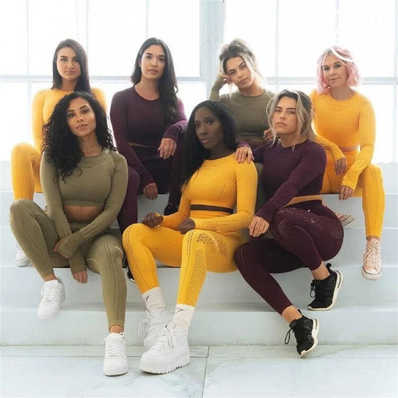 Conjunto deportivo sin costuras para mujer con leggings
