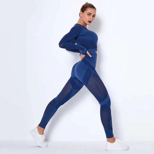 Conjunto deportivo sin costuras para mujer con leggings