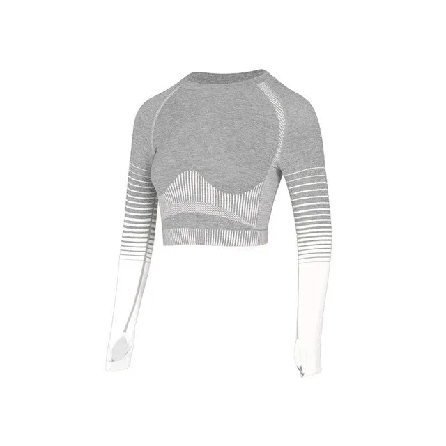 Conjunto de yoga para mujer con leggings y top de manga larga