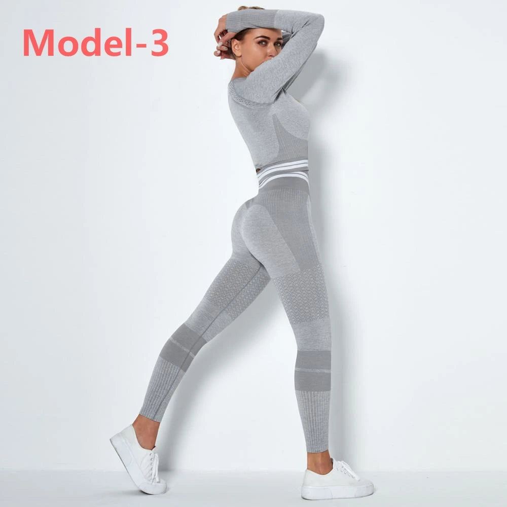 Conjunto deportivo sin costuras para mujer con leggings