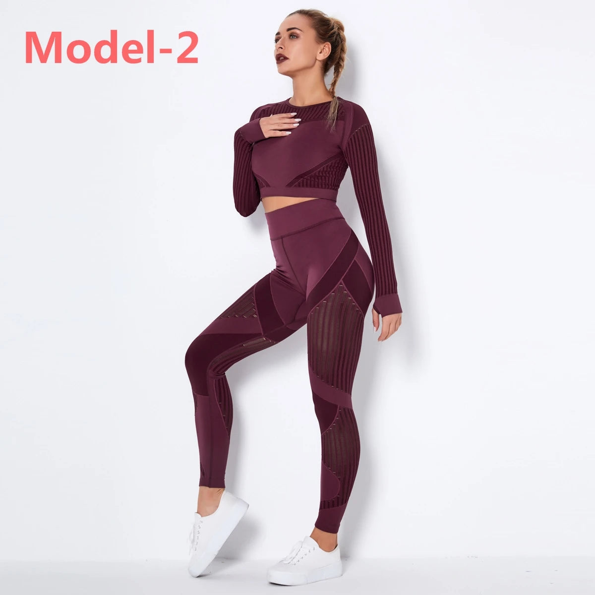 Conjunto deportivo sin costuras para mujer con leggings