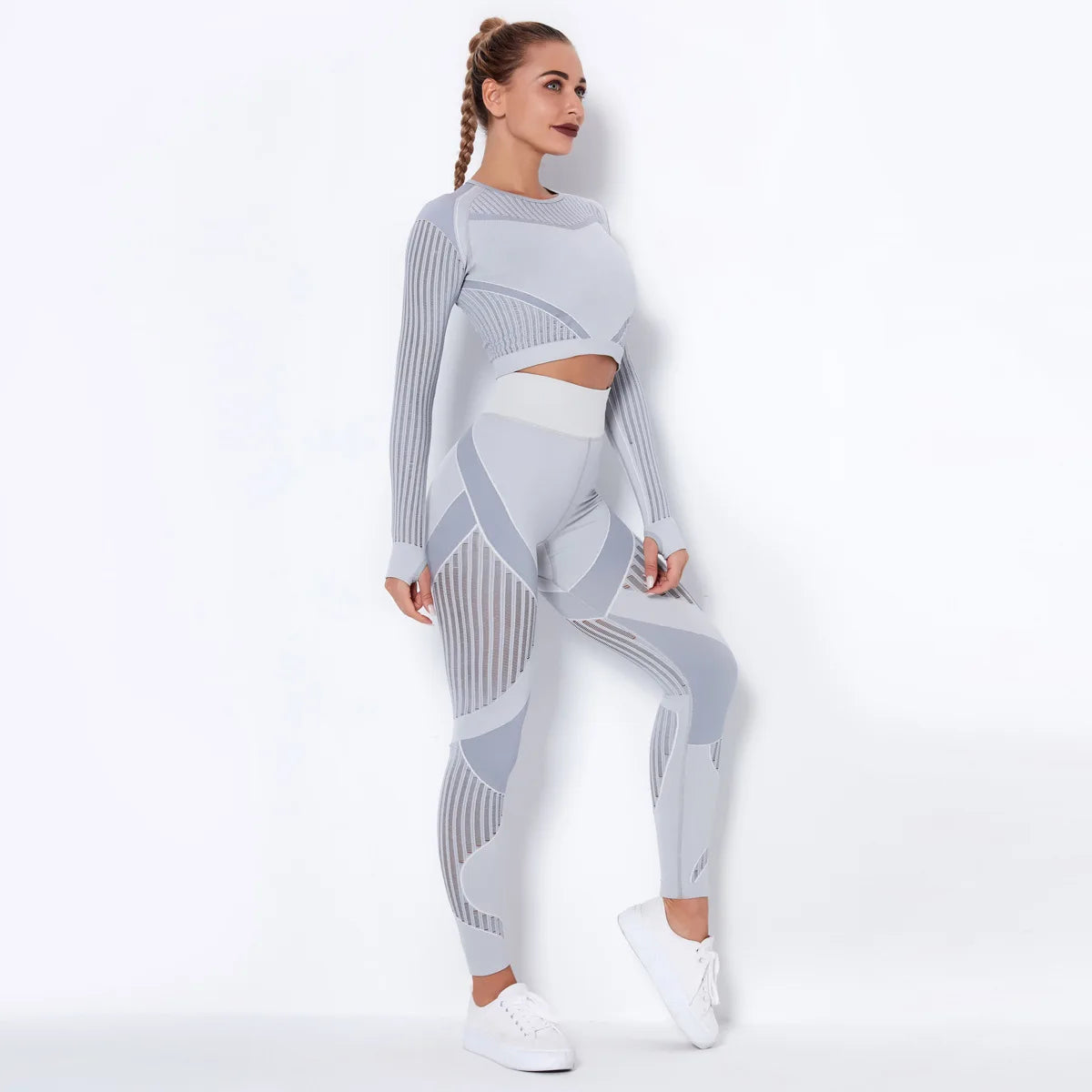 Conjunto deportivo sin costuras para mujer con leggings