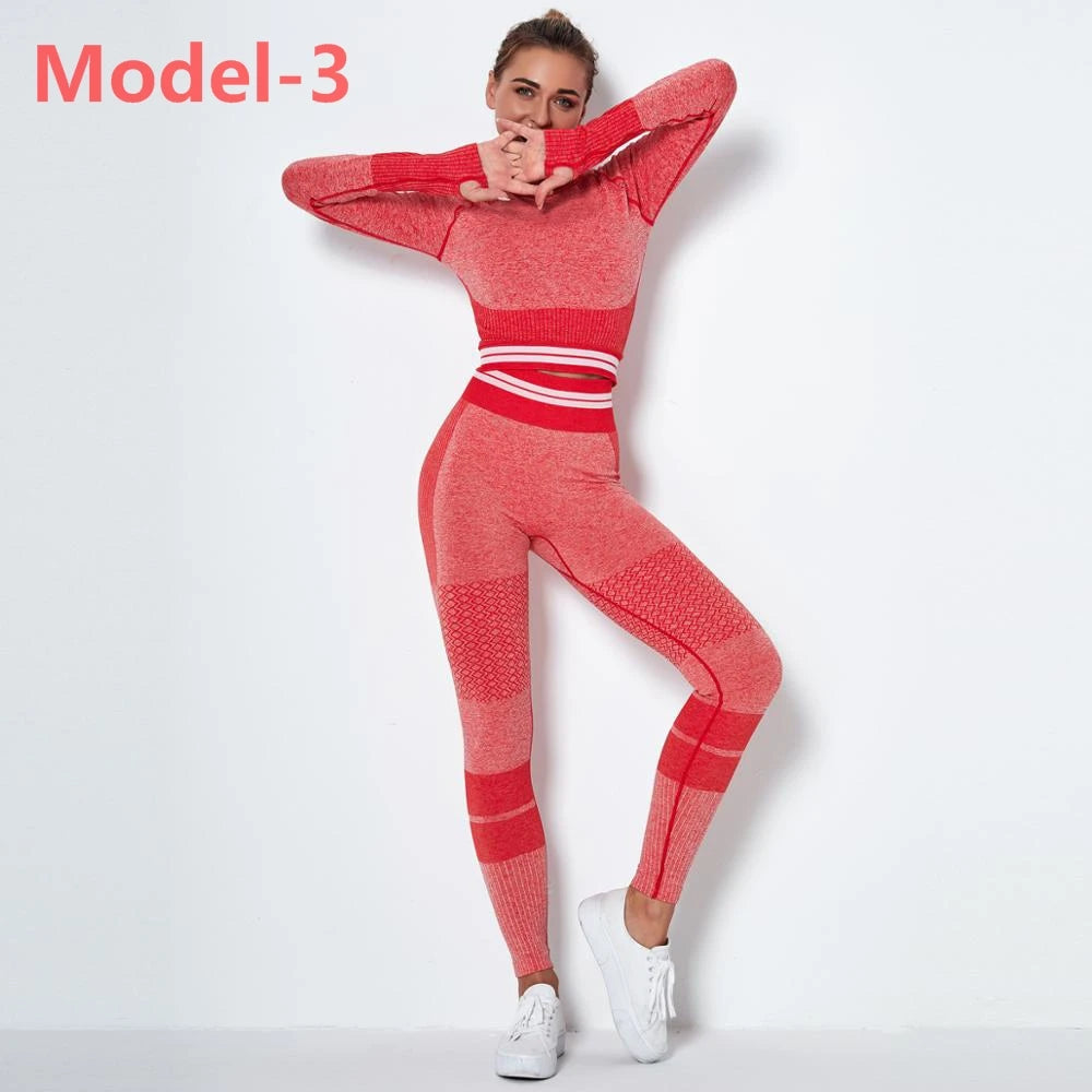 Conjunto deportivo sin costuras para mujer con leggings