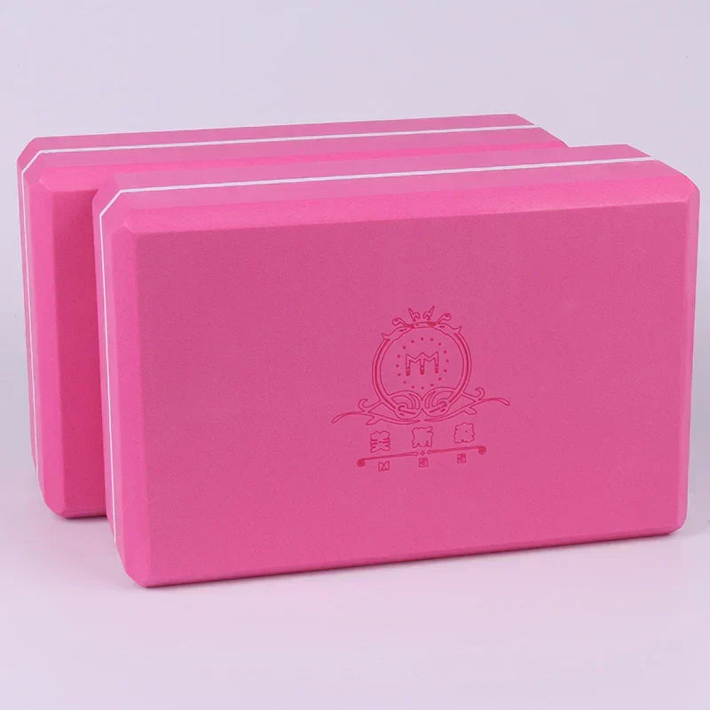 High-Density Hard Eva Yoga Block With Belt (Pink)-3