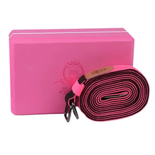 High-Density Hard Eva Yoga Block With Belt (Pink)-0