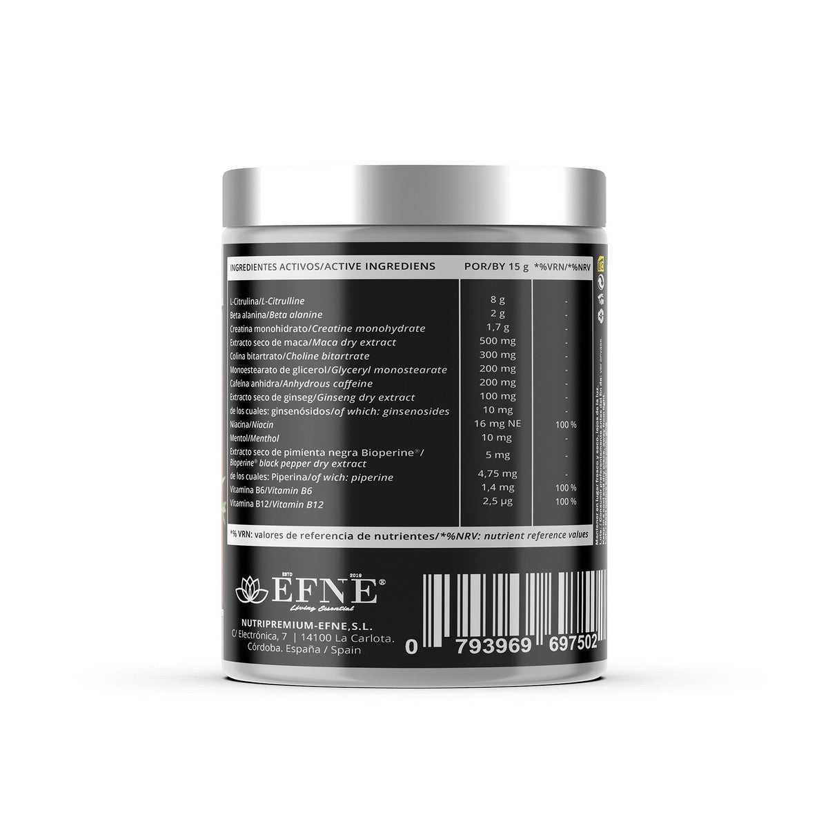 R1 EFNE – Pre Entrenamiento con Cafeína y Potenciadores de Rendimiento (Limón)