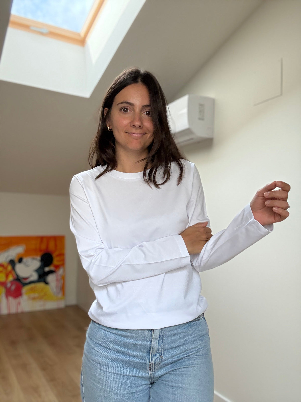 Camiseta básica premium de algodón orgánico – Manga larga mujer