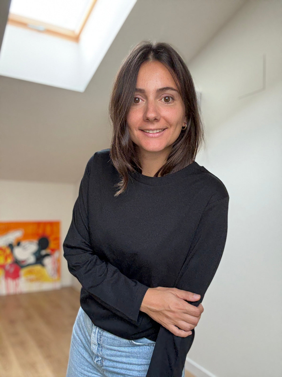 Camiseta básica premium de algodón orgánico – Manga larga mujer
