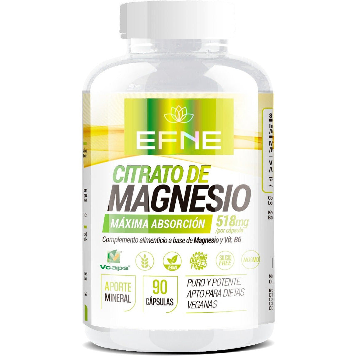 Citrato de Magnesio + B6 EFNE | Alta Absorción y Máxima Pureza (90 / 240 Cápsulas)