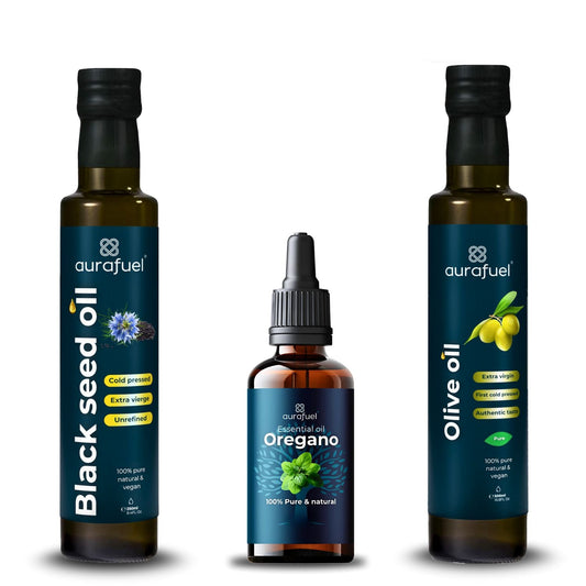 Mediterranean Trio: Black seed & olive oil with oregano oil