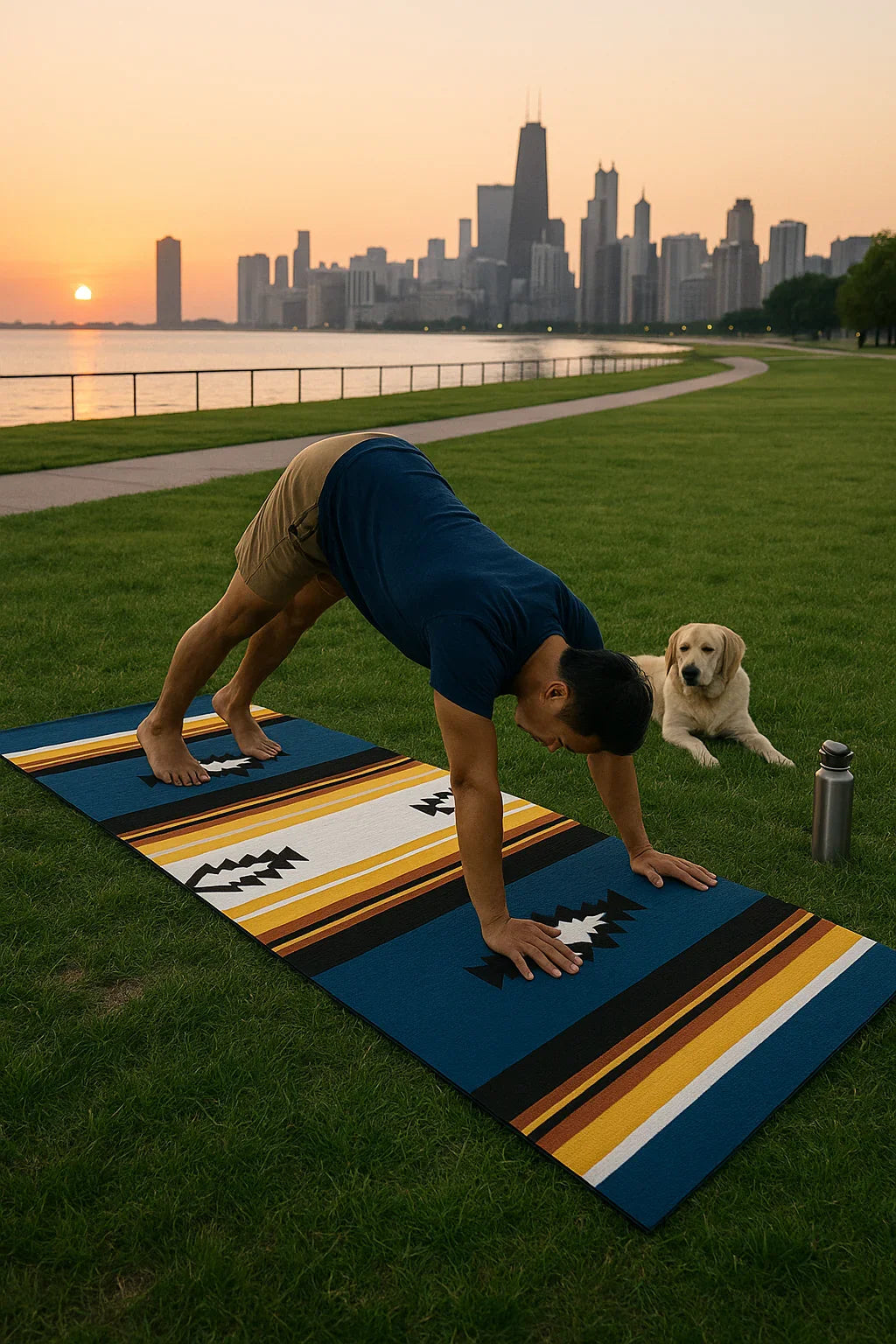 Nelson Yoga Mat – 6 mm Extra Thick, Non-Slip Eco-Friendly PER with Striped UV-Printed Design | Yune Yoga-3