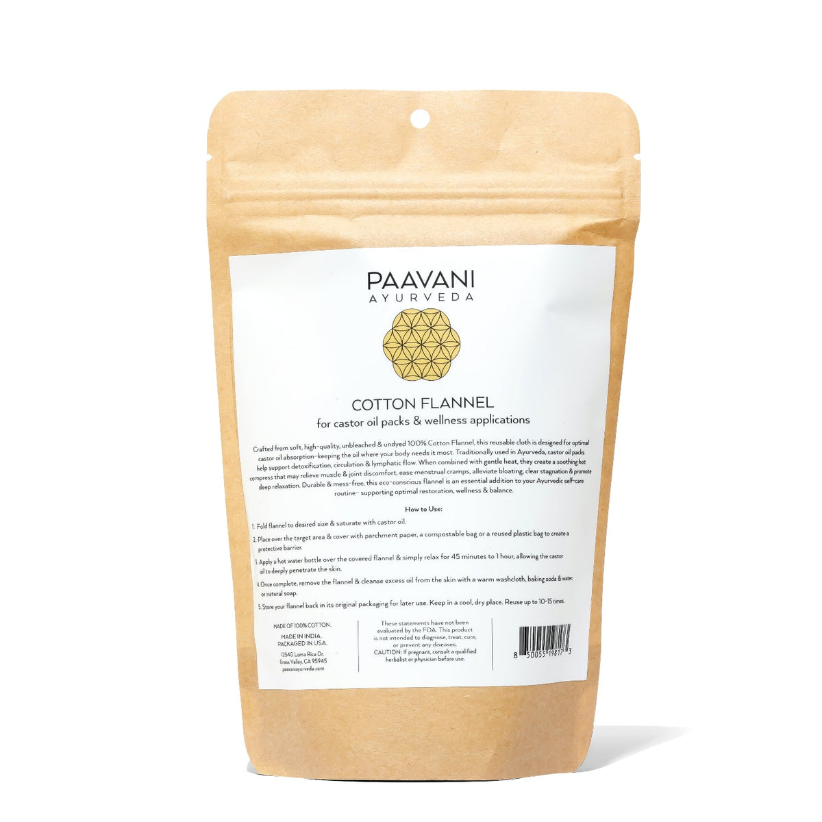 Organic Cotton Flannel | Reusable Castor Oil Pack Cloth-0