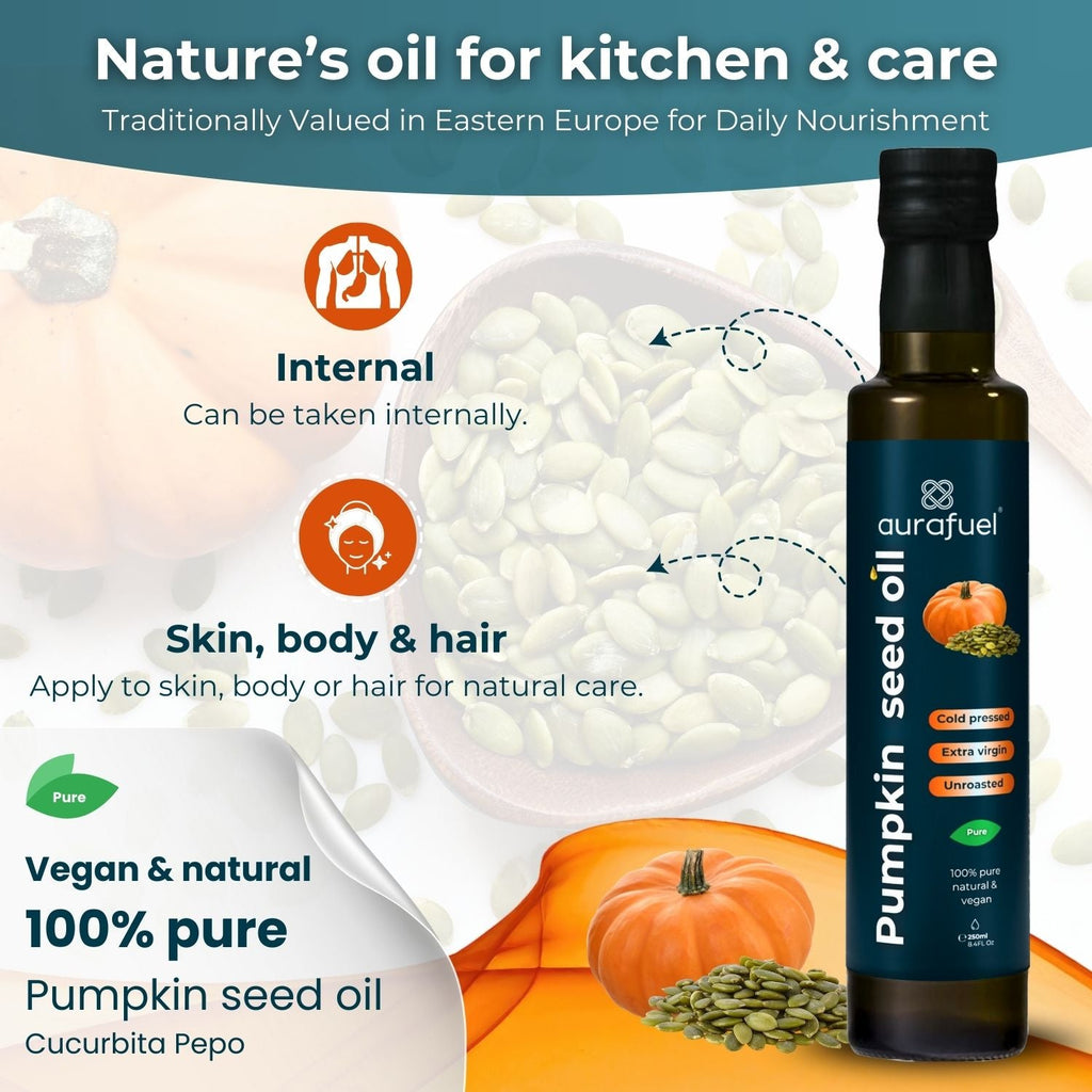 Aceite de Semillas de Calabaza Natural y Puro – 250 ml
