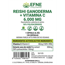 Reishi Ganoderma 6.000mg + Vitamina C EFNE: Refuerza Inmunidad y Controla el Estrés