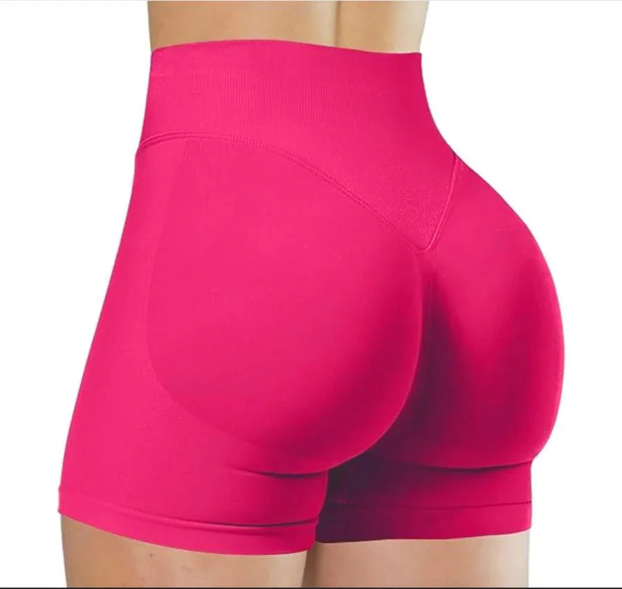 Shorts de Yoga Cintura Alta para Mujer – Tejido Knit Elástico, Ajuste Ceñido, Entrenamiento