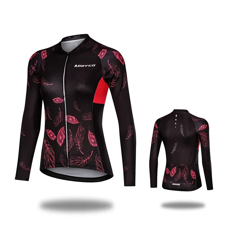 Women Cycling Jersey Long Sleeve Breathable Lightweight Spring Autumn Road Bike Top-3