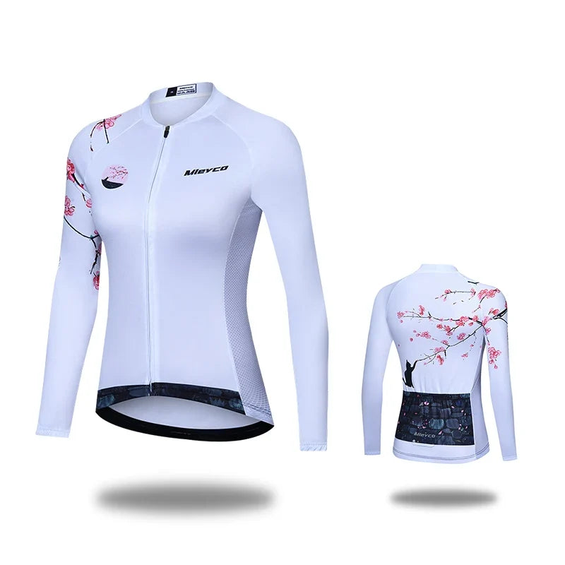 Women Cycling Jersey Long Sleeve Breathable Lightweight Spring Autumn Road Bike Top-7