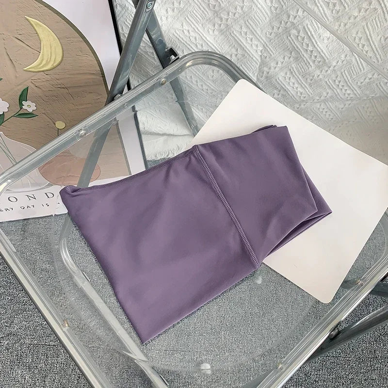 Women’s High-Waist Ankle-Length Yoga Leggings with Elastic Waist and Seam Pockets-14