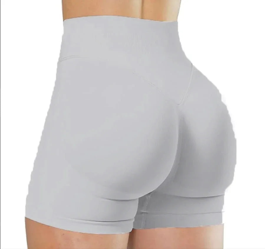 Shorts de Yoga Cintura Alta para Mujer – Tejido Knit Elástico, Ajuste Ceñido, Entrenamiento