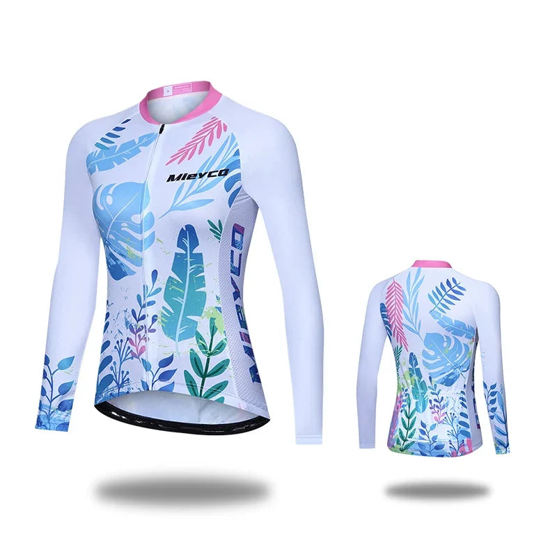 Women Cycling Jersey Long Sleeve Breathable Lightweight Spring Autumn Road Bike Top-6