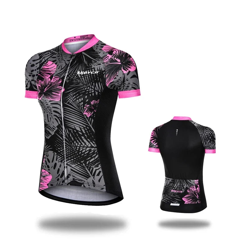 Women Cycling Jersey Summer MTB Bike Shirt Lightweight Breathable Reflective Cycling Top-7