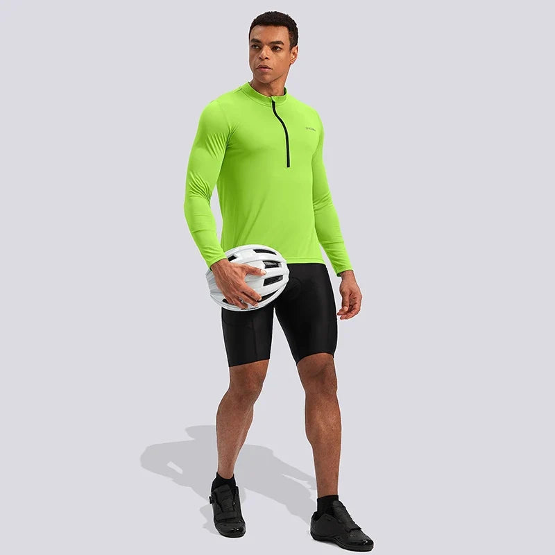 Maillot de Ciclismo Manga Larga para Hombre – Transpirable, Secado Rápido y Reflectante