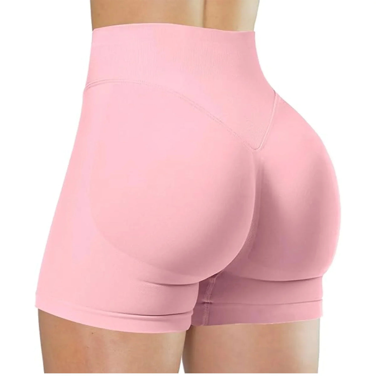 Shorts de Yoga Cintura Alta para Mujer – Tejido Knit Elástico, Ajuste Ceñido, Entrenamiento