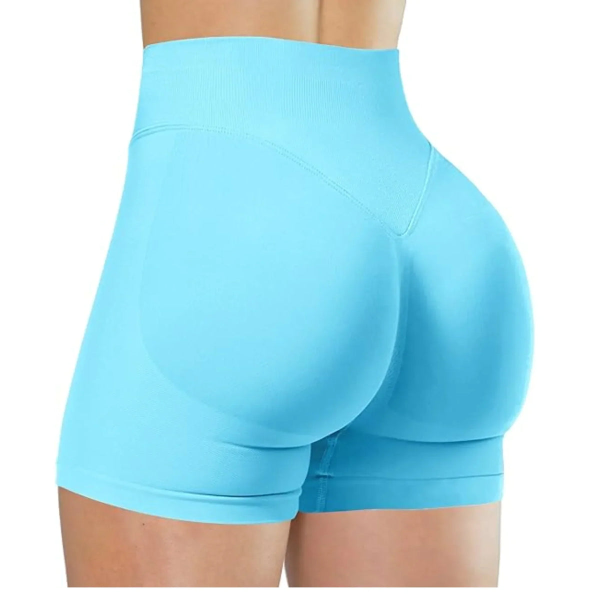 Shorts de Yoga Cintura Alta para Mujer – Tejido Knit Elástico, Ajuste Ceñido, Entrenamiento
