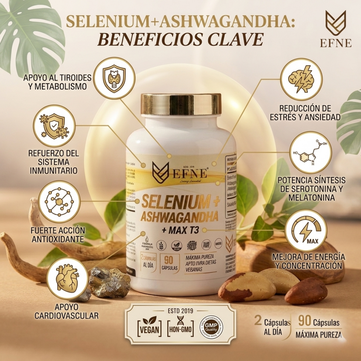 Selenium + Ashwagandha + MAX T3 – Fórmula Avanzada para Tiroides y Estrés
