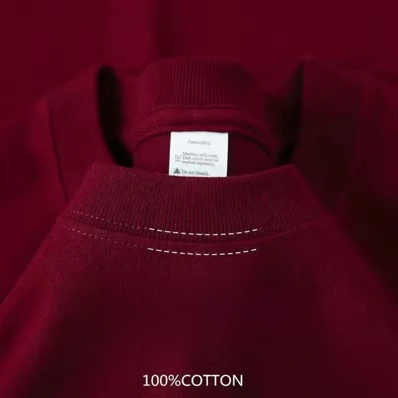 Camiseta de Algodón Cuello Redondo para Hombre – Corte Relajado y Manga Corta