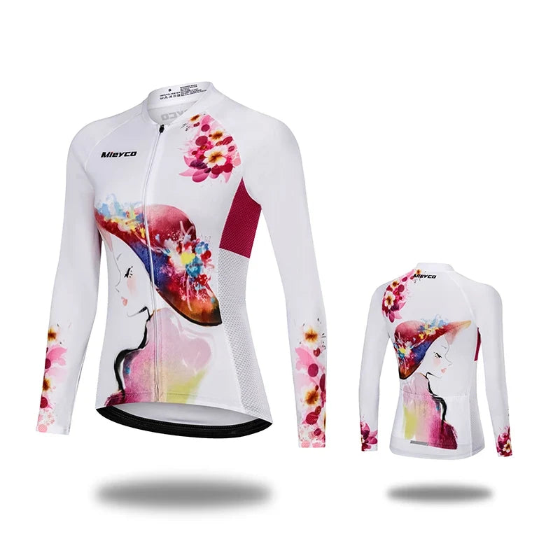 Women Cycling Jersey Long Sleeve Breathable Lightweight Spring Autumn Road Bike Top-11