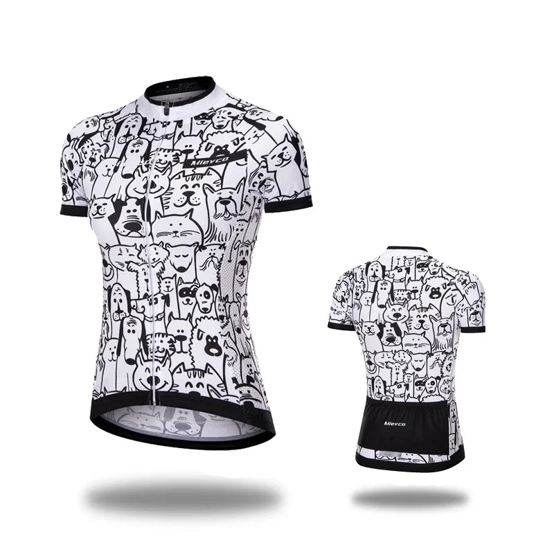 Women Cycling Jersey Summer MTB Bike Shirt Lightweight Breathable Reflective Cycling Top-5