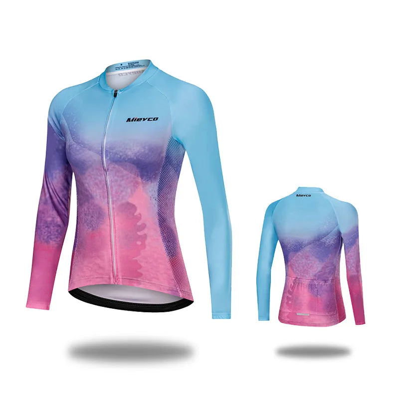 Women Cycling Jersey Long Sleeve Breathable Lightweight Spring Autumn Road Bike Top-15