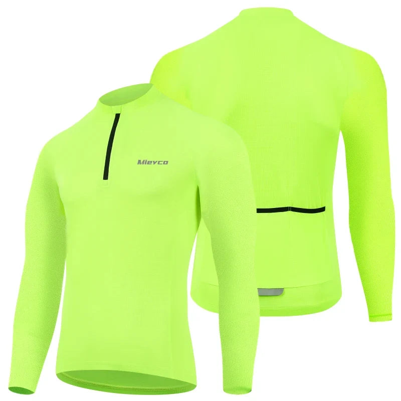 Men Long Sleeve Cycling Jersey Quick Dry Breathable Road Bike Shirt-0