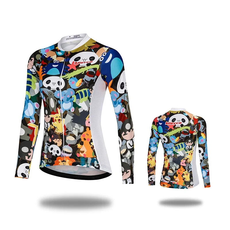 Women Cycling Jersey Long Sleeve Breathable Lightweight Spring Autumn Road Bike Top-19