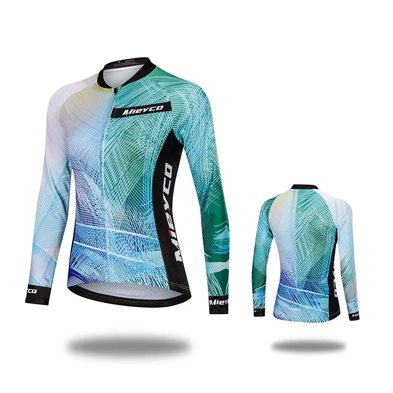 Women Cycling Jersey Long Sleeve Breathable Lightweight Spring Autumn Road Bike Top-18