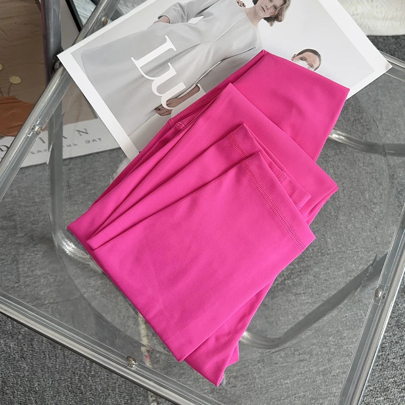 Women’s High-Waist Ankle-Length Yoga Leggings with Elastic Waist and Seam Pockets-9