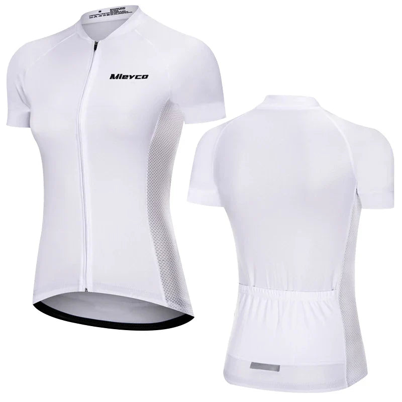 Women Cycling Jersey Summer MTB Bike Shirt Lightweight Breathable Reflective Cycling Top-0