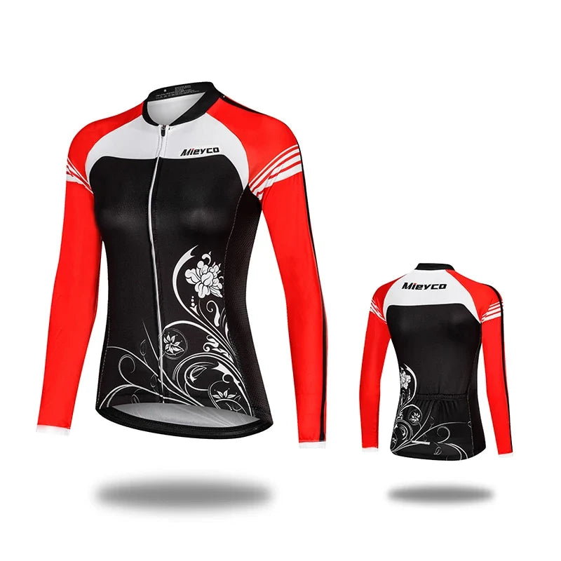 Women Cycling Jersey Long Sleeve Breathable Lightweight Spring Autumn Road Bike Top-13